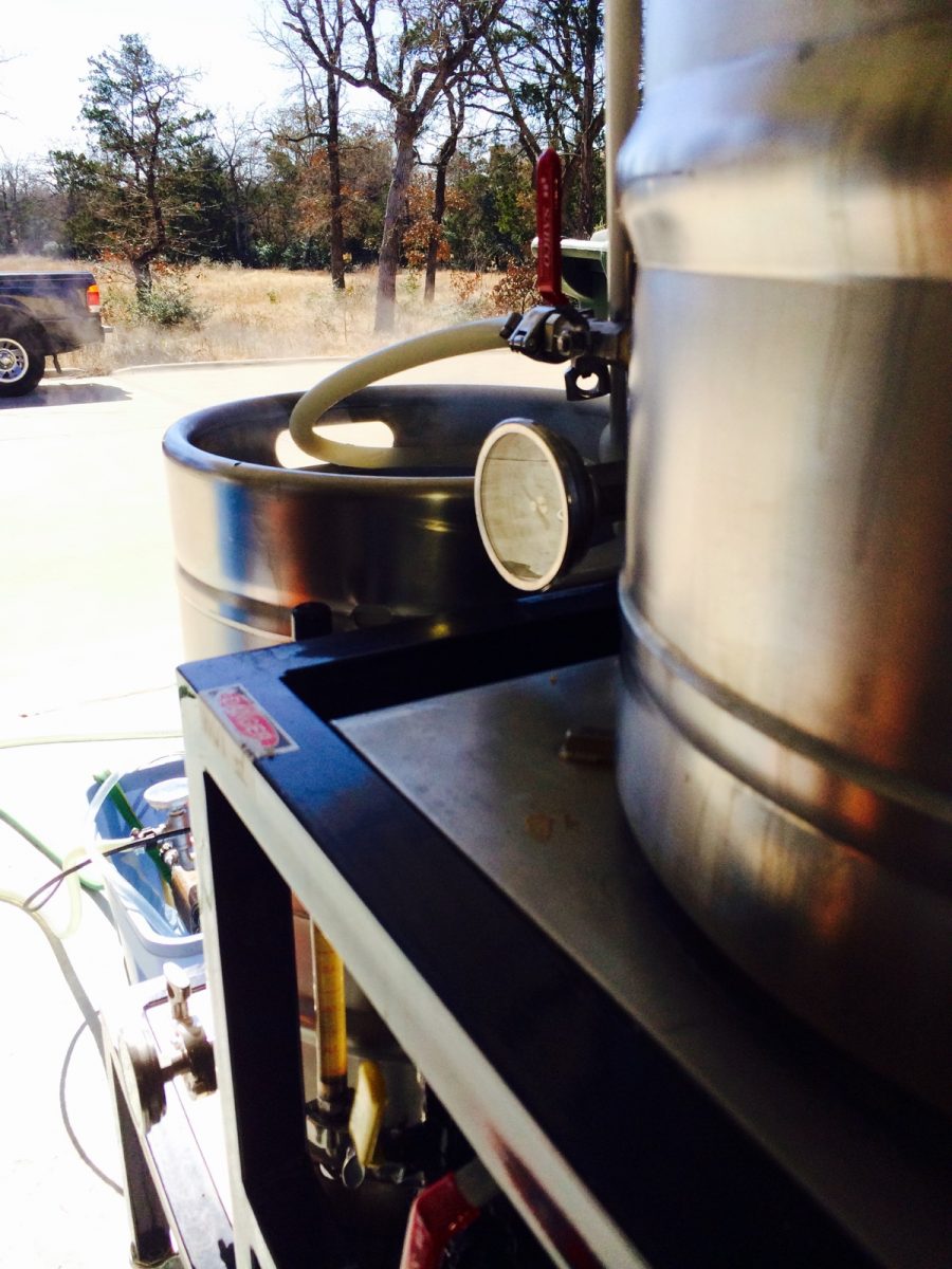 Morning sunlight hits the brew stand