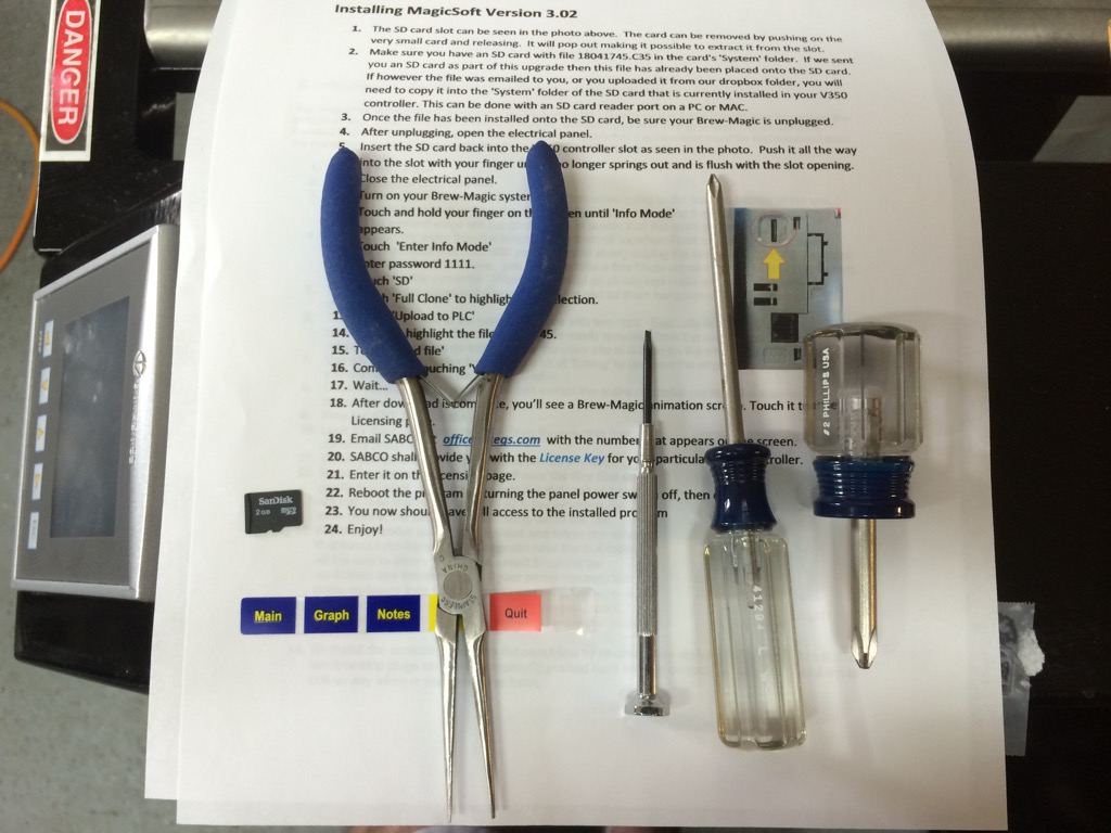 The pliers are useful to reach the little tab for the arrow keys. The rest should be self-explanatory. Note: you will likely need a MicroSD Adapter.